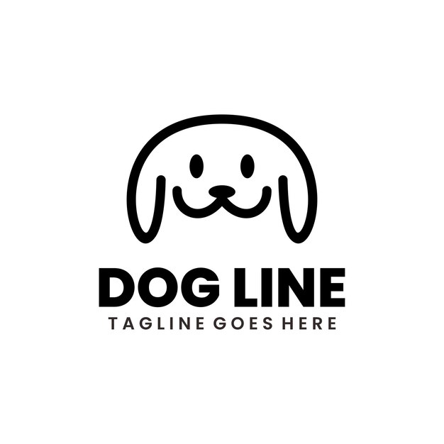 hond lijn lijntekeningen logo ontwerp