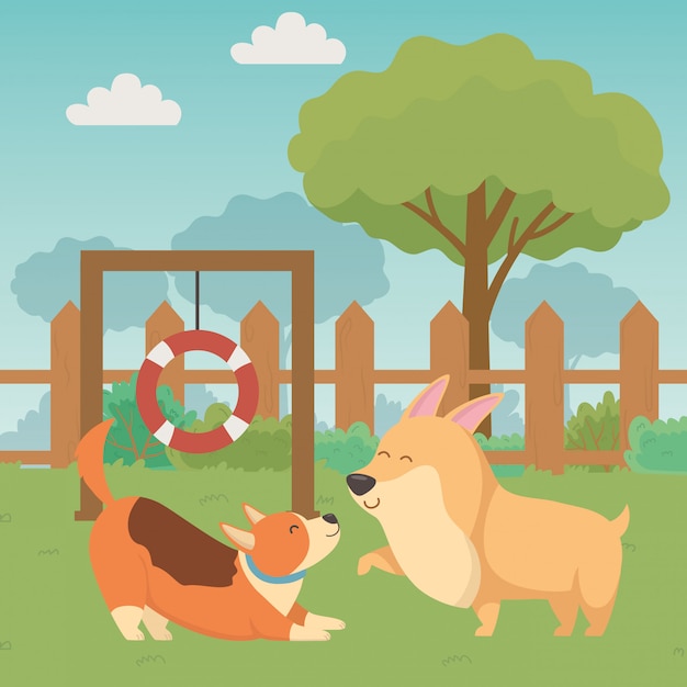 Honden tekenfilms ontwerp vector illustrator