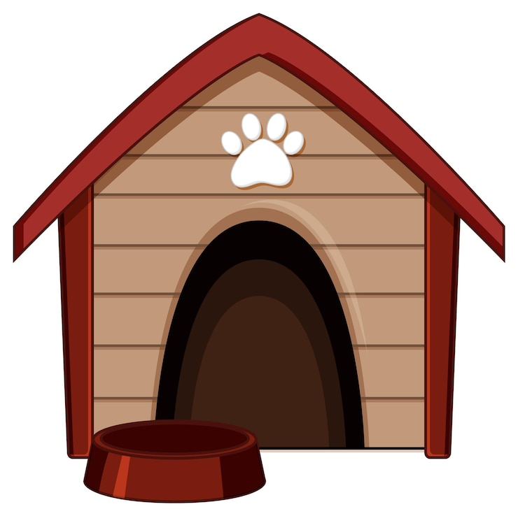 Gratis Vector hondenhok in cartoonstijl