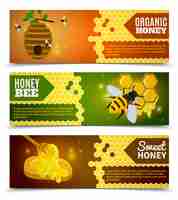 Gratis vector honey banners set