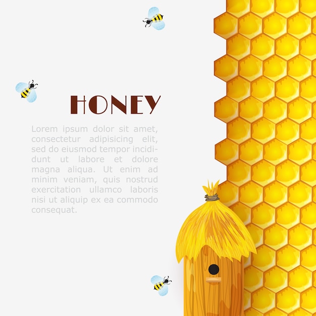 Gratis vector honey beehive background