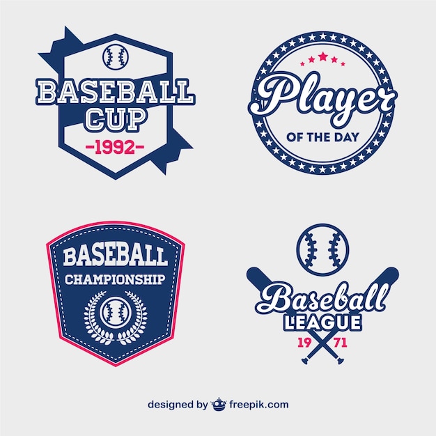 Honkbal cup badges gratis vector