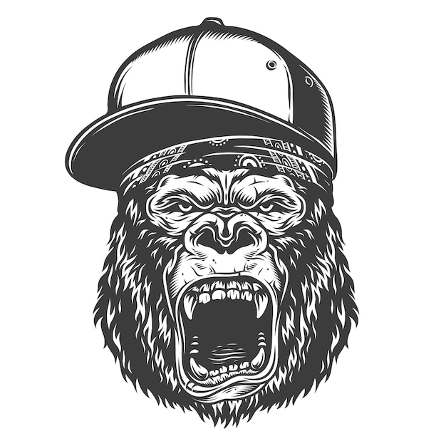 Gratis vector hoofd van de gorilla