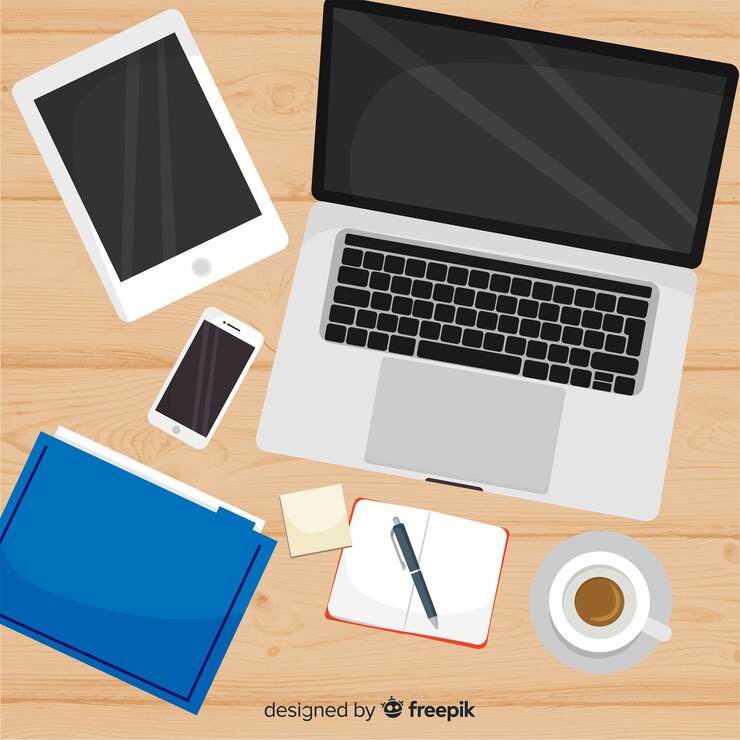Gratis Vector hoogste mening van modern bureau