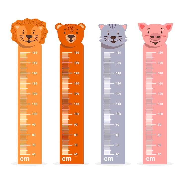 Gratis Vector hoogte meters plat ontwerp