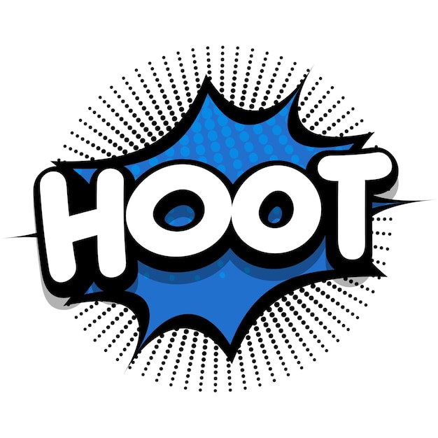 Hoot comic book explosie zeepbel vectorillustratie