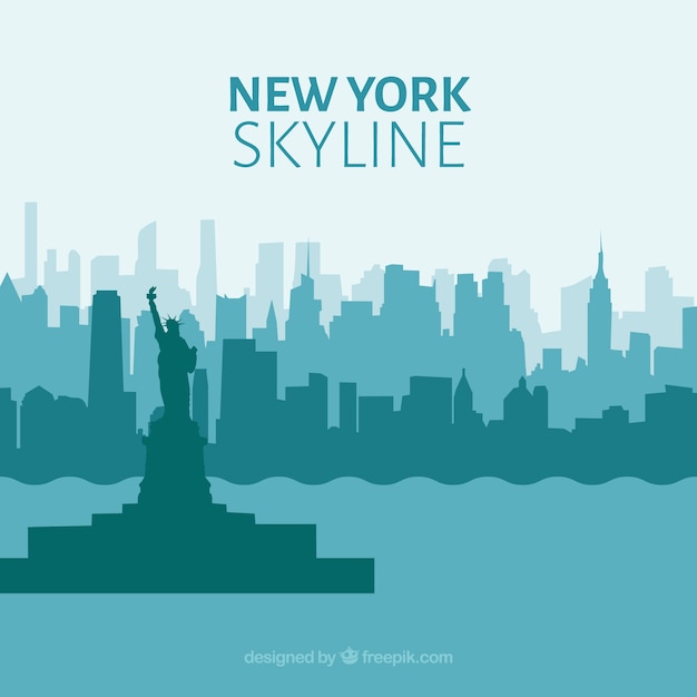 Horizonsilhouet van de stad van New York