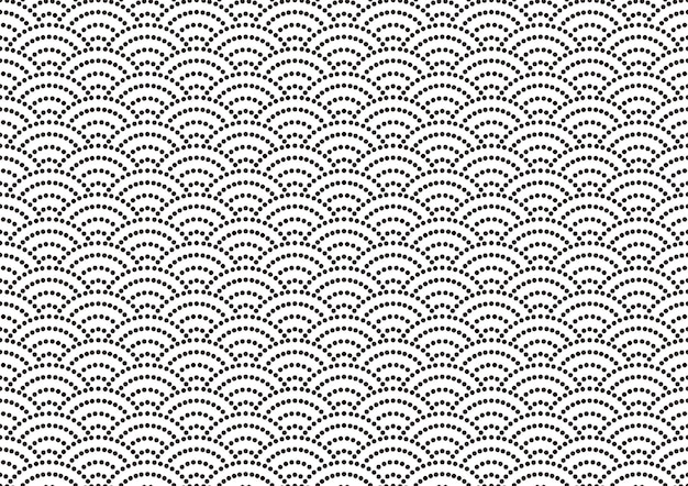 Gratis vector horizontaal en verticaal herhaalbaar monochroom naadloos japans vintage patroon