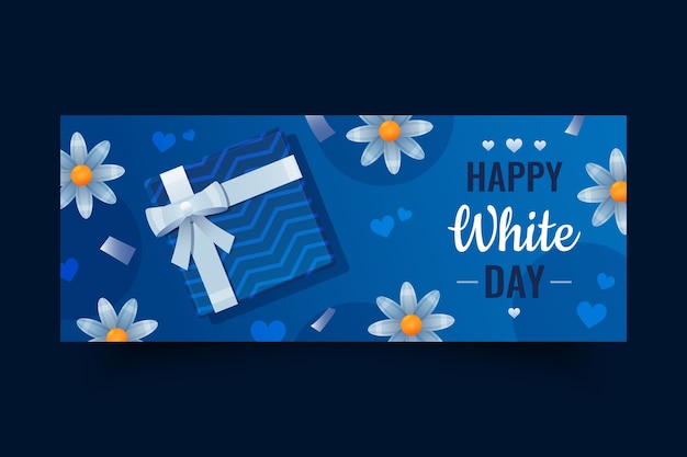 Gratis vector horizontale banner met gradiënt witte dag