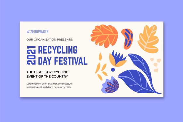Horizontale banner voor recycling dagfestival