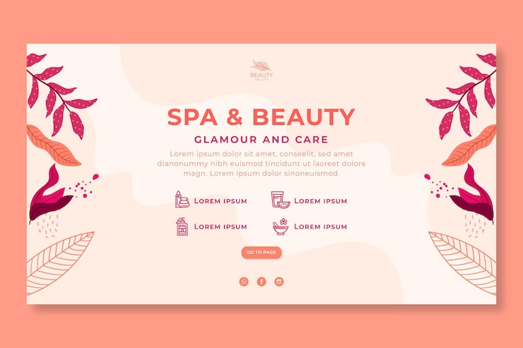 Gratis Vector horizontale banner voor schoonheidssalon