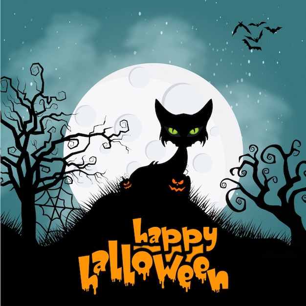 Horror Cat voor Halloween achtergrond