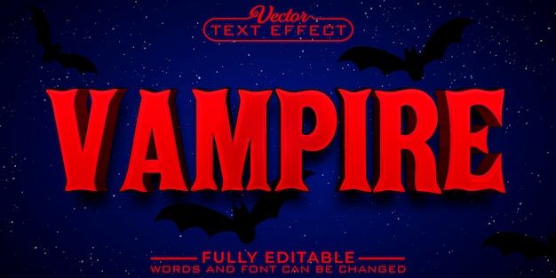 Horror red vampire bewerkbare teksteffectsjabloon