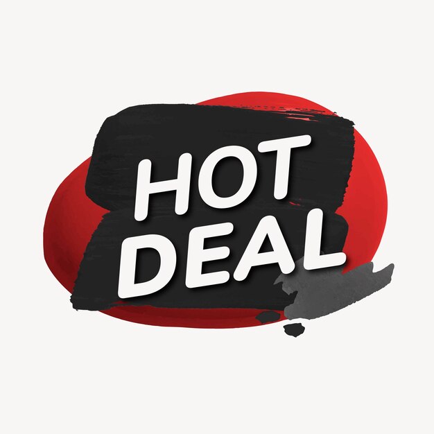 Hot deal badge sticker, verf textuur, winkelen afbeelding vector