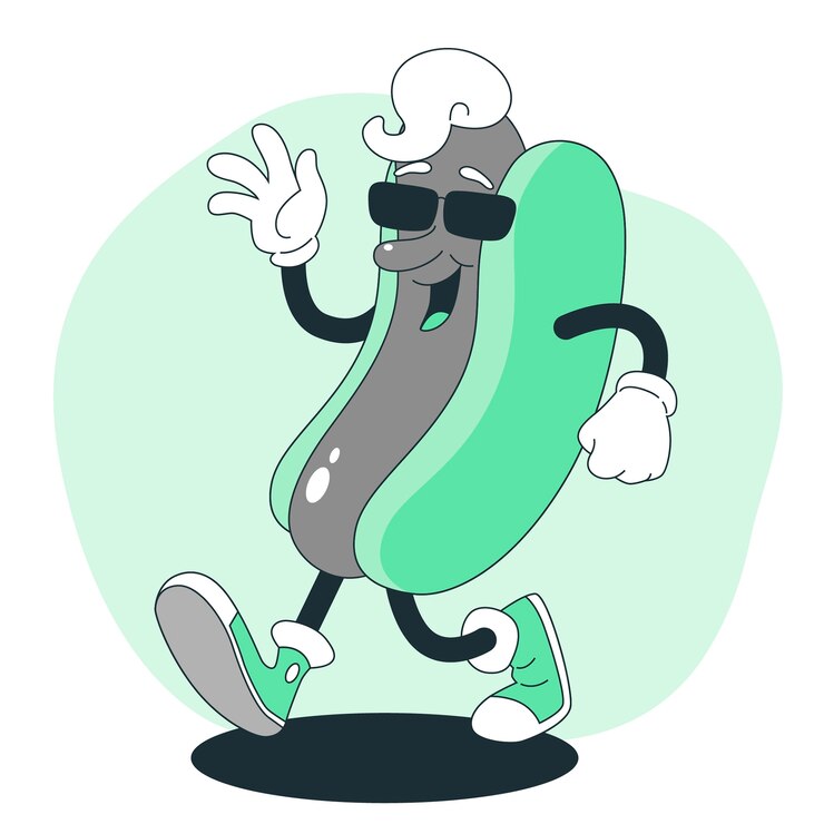 Gratis Vector hot dog mascotte concept illustratie