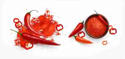 Gratis vector hot red paprica-set