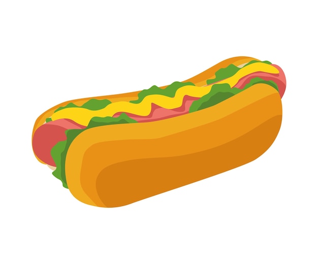 Gratis vector hotdog fastfood pictogram geïsoleerd ontwerp