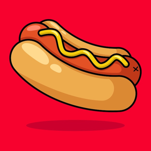 Hotdog gekleurde omtrek