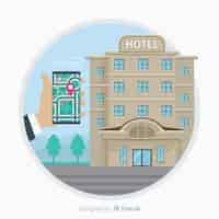 Gratis vector hotel boeking concept achtergrond