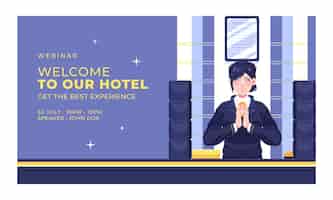 Gratis vector hotel webinar sjabloonontwerp