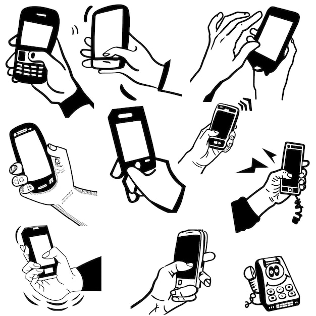 houd handtelefoon mobiele illustratie vast