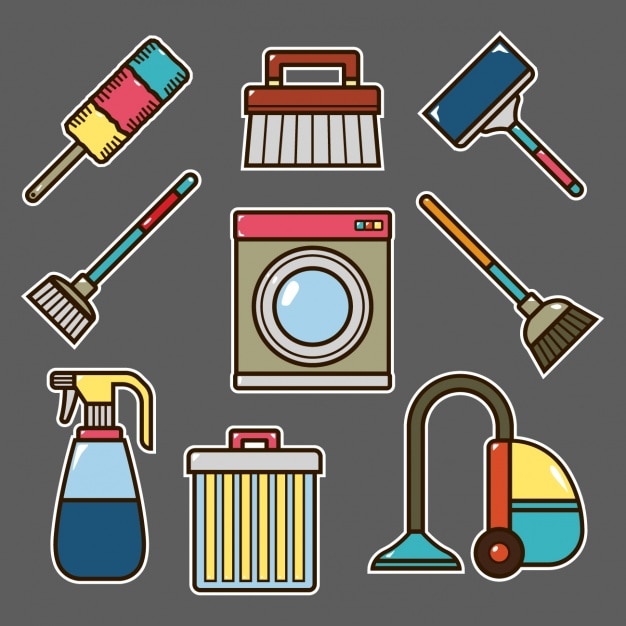 Gratis vector housekeeping elementen ontwerp