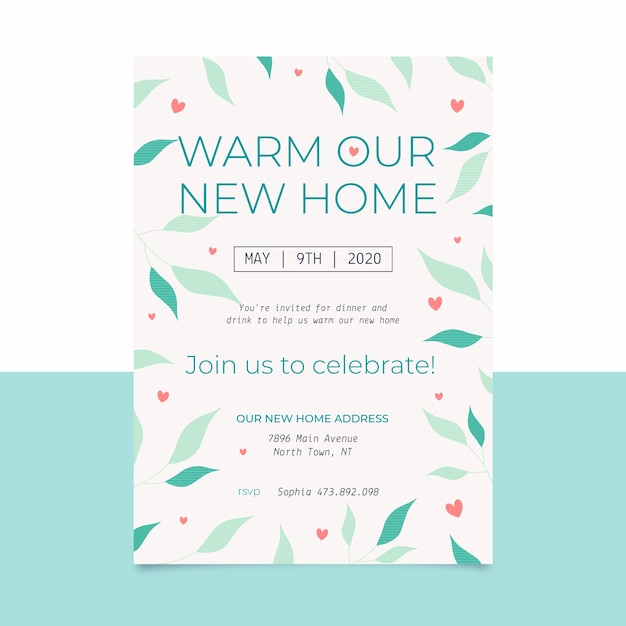 Gratis vector housewarming feest uitnodiging sjabloon