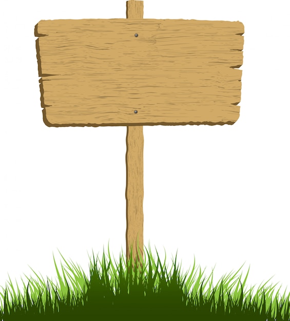 Gratis vector houten aanmelden gras