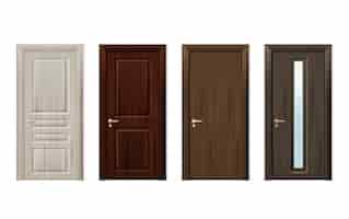 Gratis vector houten deuren design icon set