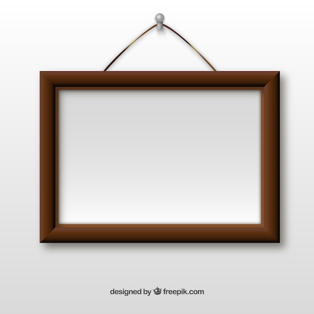 Gratis vector houten frame opknoping op de muur