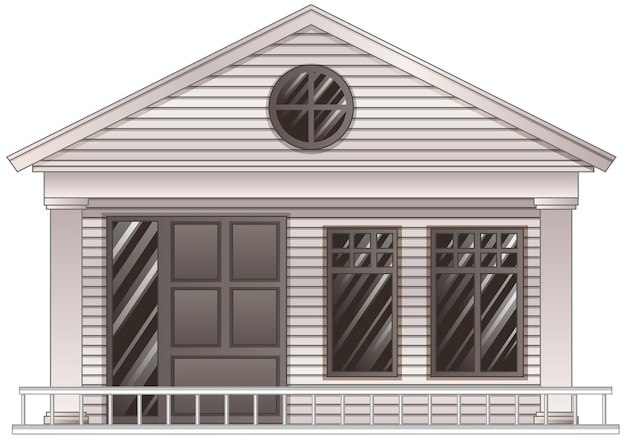 Gratis vector houten huis in grijstinten
