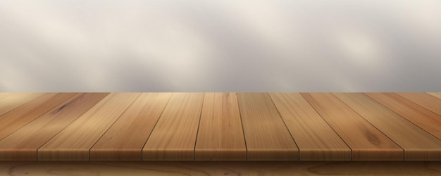 Gratis vector houten keukenblad met zonlicht houten tafel