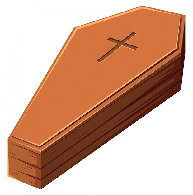 Gratis vector houten kist met christain kruis