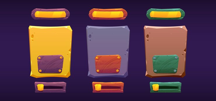 Gratis Vector houten planken op gouden, zilveren en bronzen panelen