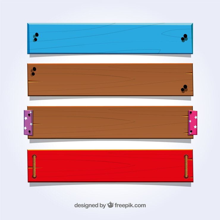 Gratis Vector houten teken postsjabloon collectie