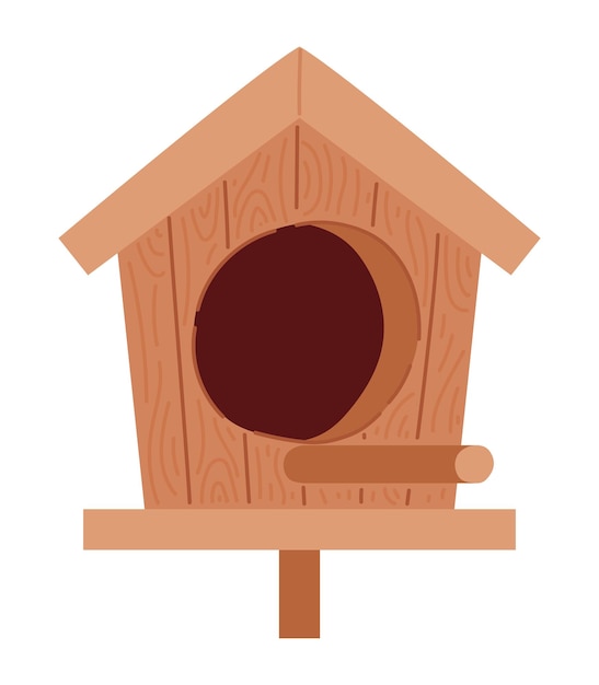 Gratis vector houten vogelhuisontwerp