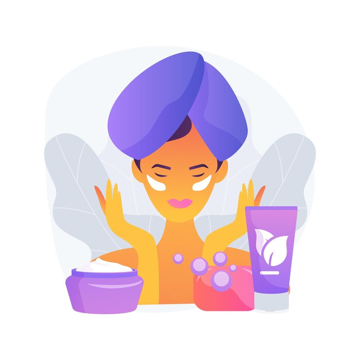Gratis Vector huidverzorging abstract concept vectorillustratie. huidtherapie, groen cosmetisch product, lichaamsverzorgingslotion, gezichtscrème, serumolie, gezichtsreiniging en hydratatie, abstracte metafoor voor spabehandeling.