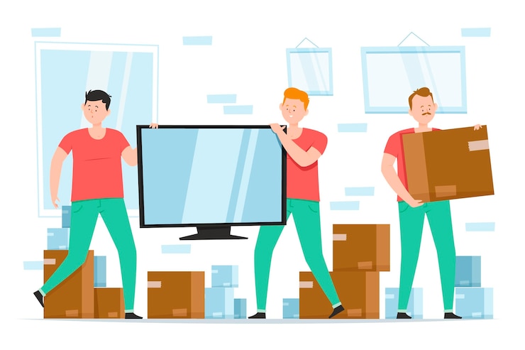 Gratis Vector huis bewegende illustratie met karakters