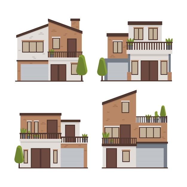 Gratis vector huis collectie illustratie concept