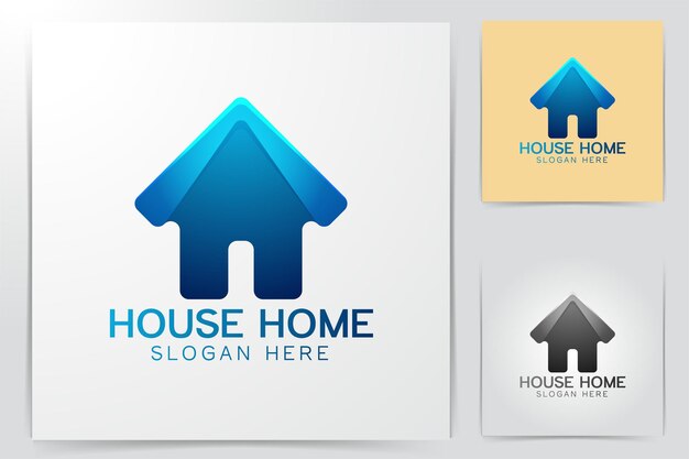 Huis. huis. pijl-omhoog logo ideeën. Inspiratie logo ontwerp. Sjabloon vectorillustratie. Geïsoleerd Op Witte Achtergrond