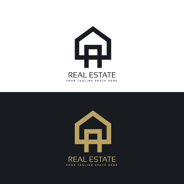 Gratis vector huis logo design in schone minimalistische stijl