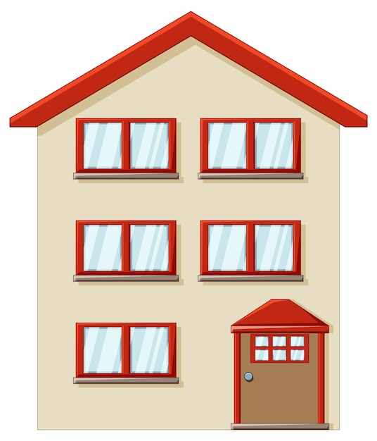 Gratis vector huis met rood dak