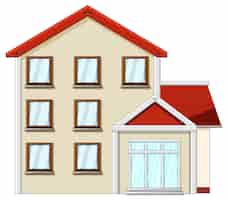 Gratis vector huis met rood dak