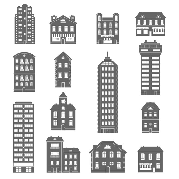 Gratis Vector huis pictogrammen zwart
