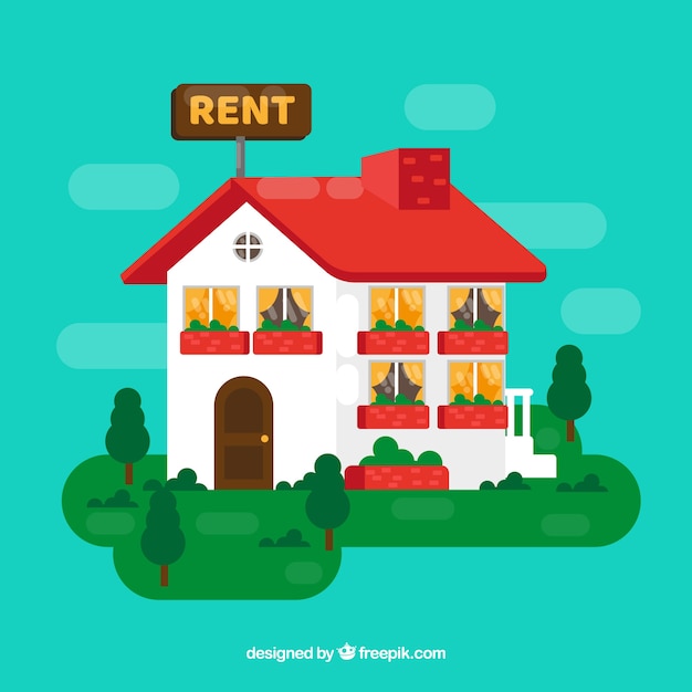 Gratis vector huis te huur achtergrond