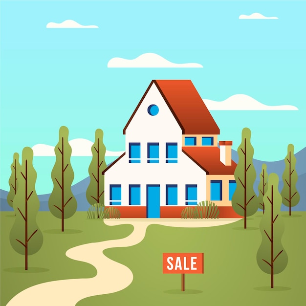 Gratis vector huis te koop thema