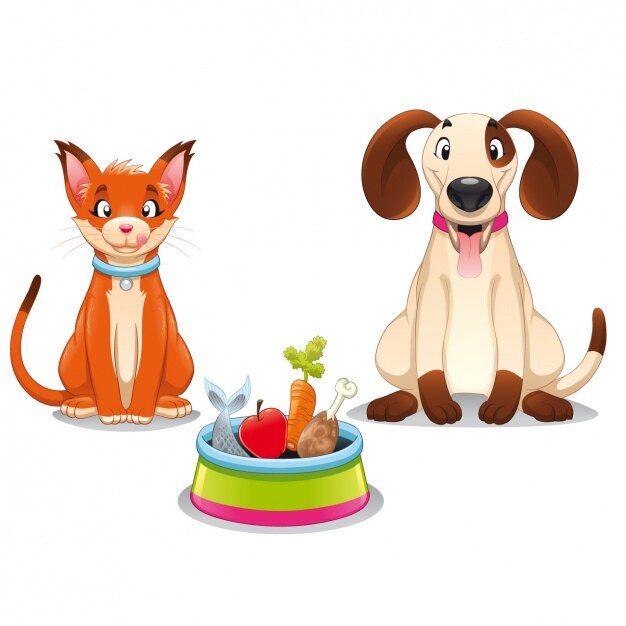 Gratis Vector huisdieren klaar om te eten