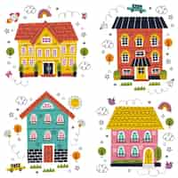 Gratis vector huisillustratie in cartoon-stijl