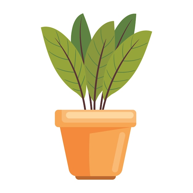 Gratis vector huisplant in pot natuur icoon