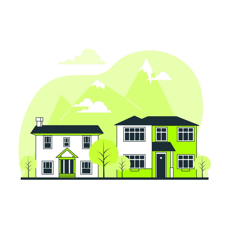 Gratis Vector huizen concept illustratie